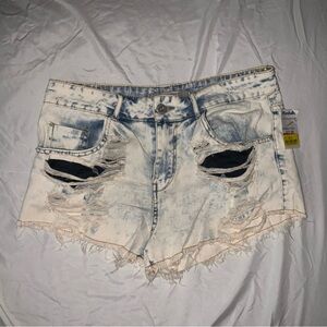 Super short acid wash denim shorts NEW WITH TAGS